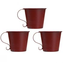 Artículo Portavelas cónico copa vintage decorativo vino rojo Ø9,5cm H8cm 3ud