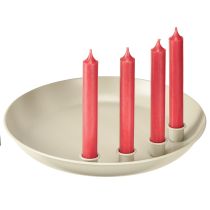 Artículo Portavelas cónico para 4 velas, cuenco para velas, metal gris, Ø30cm