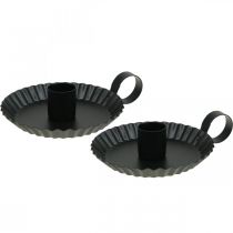 Artículo Candelabro portavelas de metal negro Ø9,5cm 4 piezas