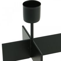 Artículo Candelabro negro, corona de adviento de candelabro 40cm H8cm