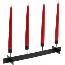 Artículo Candelabro negro, corona de adviento de candelabro 40cm H8cm