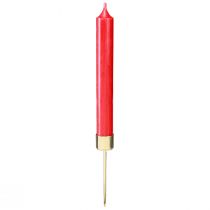 Artículo Portavelas de palo para enchufar oro Ø22mm H10,5cm 12 piezas