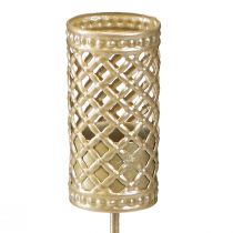 Artículo Portavelas de varilla, oro mate, Ø22 mm, 10 cm de alto, 4 unidades