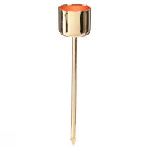 Artículo Portavelas tipo palo para enchufar en oro rojo Ø22mm H10,5cm 12 piezas