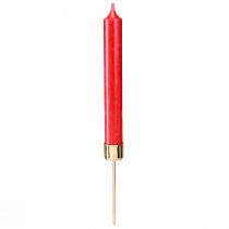 Artículo Portavelas tipo palo para enchufar en oro rojo Ø22mm H10,5cm 12 piezas