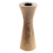 Portavelas de madera natural Ø6cm H20cm