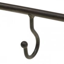 Barra con 7 ganchos riel de gancho de metal con aspecto antiguo 50 × Al 55 cm