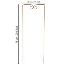 Artículo Enrejado, ayuda para trepar, elemento decorativo curvo para macizos de flores y macetas, 75 cm
