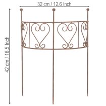 Artículo Celosía semicircular con adorno en forma de corazón. Perfecta para la decoración rústica de jardines. 42 cm.