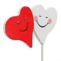 Artículo Enchufe doble corazón rojo, blanco 8cm x 5cm 12uds