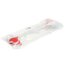 Artículo Enchufe doble corazón rojo, blanco 8cm x 5cm 12uds