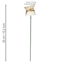 Artículo Figura decorativa de búho de cerámica para plantas, 26 cm, 2 unidades.