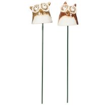 Artículo Figura decorativa de búho de cerámica para plantas, 26 cm, 2 unidades.