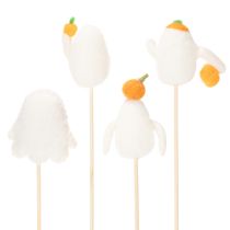 Artículo Figuras de fantasmas en palitos de madera, decoración de Halloween, 54 cm, 8 piezas