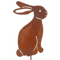 Artículo Estaca de jardín conejo para decoración de Pascua con acabado oxidado en estilo rústico 60cm 4 piezas