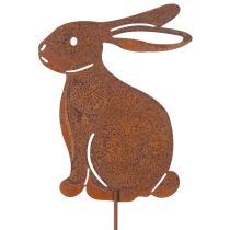 Artículo Estaca de jardín conejo para decoración de Pascua con acabado oxidado en estilo rústico 60cm 4 piezas