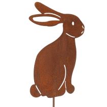 Artículo Estaca de jardín de conejo de Pascua hecha de metal para una elegante decoración primaveral al aire libre, 80 cm, 4 piezas