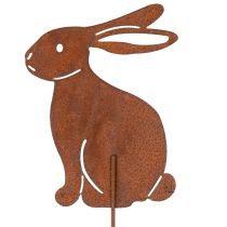 Artículo Estaca de jardín de conejo de Pascua hecha de metal para una elegante decoración primaveral al aire libre, 80 cm, 4 piezas