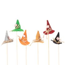 Artículo Adornos decorativos de fieltro con forma de sombrero de bruja para decoración de mesa otoñal, 28 cm, 12 unidades.