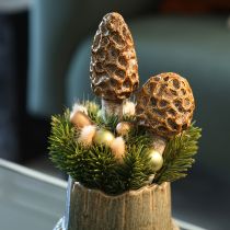 Artículo Estaca decorativa artificial con forma de seta morilla para macetas y mesa, 13 cm, 2 unidades.