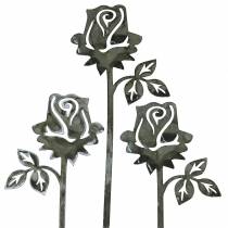 Perno de metal gris plateado rosa, metal blanco lavado 20 cm × 8 cm 12 piezas
