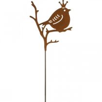 Artículo Tapón de decoración de jardín con pátina pájaro de metal con corona 6 piezas