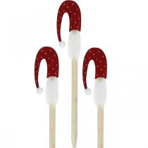 Gnomo de Navidad, gnomo de enchufe de jardín, decoración navideña de madera L51cm 3pcs