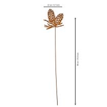 Artículo Adorno de piña de metal, motivo de piña, 96 cm