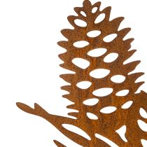Artículo Adorno de piña de metal, motivo de piña, 96 cm