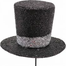 Decoración nochevieja cilindro sombrero deco plug glitter 5cm 12pcs