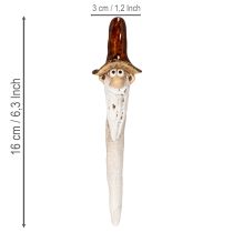 Artículo Figura decorativa de gnomo de jardín para macetas, 16 cm, 2 unidades