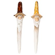 Artículo Figura decorativa de gnomo de jardín para macetas, 16 cm, 2 unidades