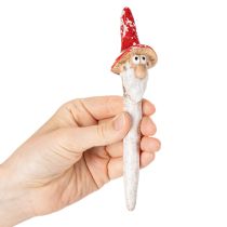 Artículo Figura de enano para pegar, con barba larga y sombrero de seta, decoración, 17 cm, 2 piezas