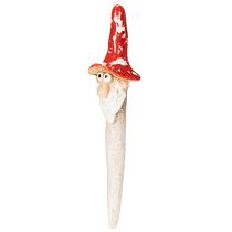 Artículo Figura de enano para pegar, con barba larga y sombrero de seta, decoración, 17 cm, 2 piezas