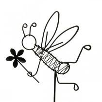 Flor tapón metal abeja decoración negro 8.5cm 4pcs