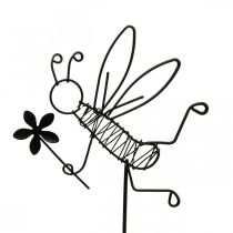 Artículo Tapón de flores decoración de abeja de metal negro 8,5 cm 4 piezas