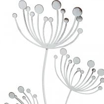Decoración de primavera, plug deco flor shabby chic blanco, plata L87cm W18cm