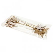 Artículo Tapón de flores conejito tapón decorativo alambre de madera 5,5x0,5x7cm 12ud