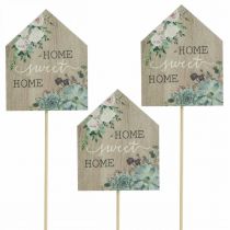 Tapones de flores madera Home Sweet Home decoración 6,5x7,5cm 18pcs