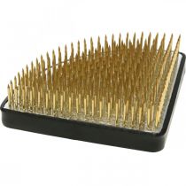 Artículo Erizo enchufable Kenzan ayuda para la inserción de cuartos latón plateado 80×80mm