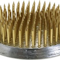 Artículo Erizo enchufable Kenzan erizo flor redondo latón plateado Ø60mm