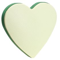 Artículo Corazón de espuma floral 38×36,5cm espuma floral húmeda verde 2 piezas