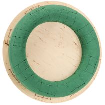 Artículo Corona de espuma floral sobre madera espuma floral húmeda verde Ø29cm