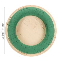 Artículo Corona de espuma floral sobre madera espuma floral húmeda verde Ø29cm