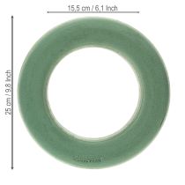 Artículo Anillo de espuma floral verde Ø25cm 4 piezas arreglo de corona