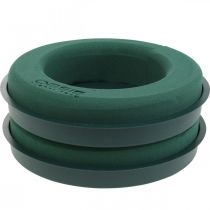 Artículo Aro de espuma floral con base para arreglo verde Ø24cm 2uds