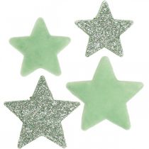 Artículo Scatter decoración estrellas de Navidad scatter estrellas verde Ø4/5cm 40p