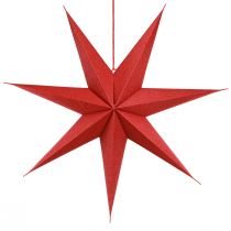 Artículo Lámpara decorativa estrella papel yute rojo para colgar 75x20cm