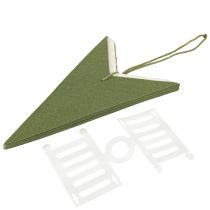 Artículo Decoración de estrella navideña de papel yute verde de 60 cm para ventana