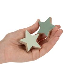 Artículo Juego de estrellas decorativas de madera para mesa y alféizar, 5 cm, 9 piezas